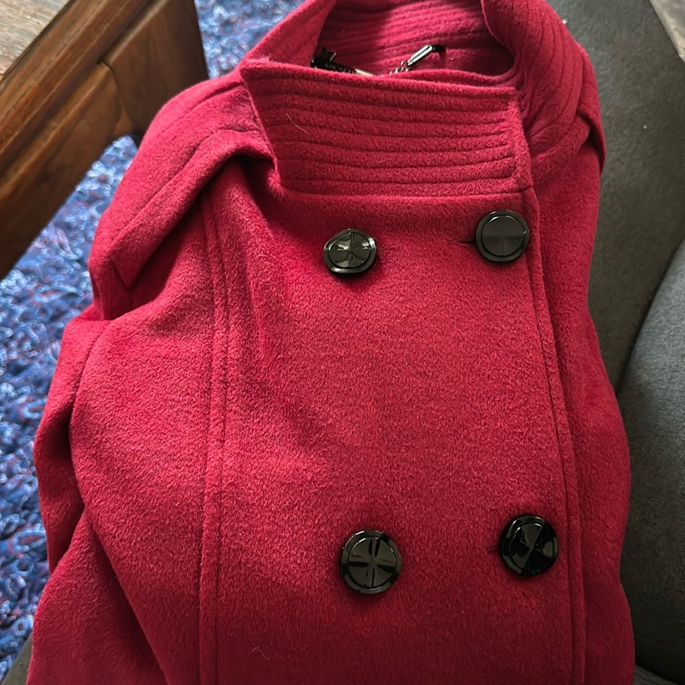 Wine red long winter coat. Brand - Escalier Size - S. Brand new.